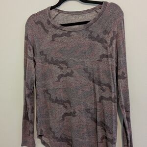 American Eagle Camouflage Long Sleeve Top